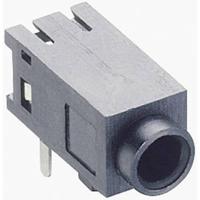 Lumberg 1501 05 Jackplug 2,5 mm Bus, inbouw horizontaal Aantal polen: 3 Stereo Zwart 1 stuk(s)