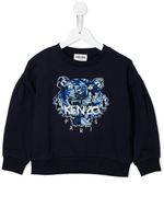 Kenzo Kids sweat à logo brodé - Bleu - thumbnail