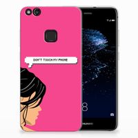 Huawei P10 Lite Silicone-hoesje Woman Don't Touch My Phone