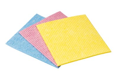Vileda 142268 spons Rechthoekig Cellulose, Katoen, Fiber Blauw, Roze, Geel 5 stuk(s)