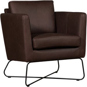 Bruine leren moderne design fauteuil Club - Rancho Leer Brown (bruin leer)