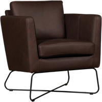 Bruine leren moderne design fauteuil Club - Rancho Leer Brown (bruin leer) - thumbnail