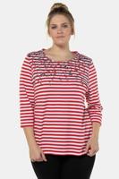 Ulla Popken Sweatshirt, kleine bloemen, 3/4 mouwen - Grote Maten