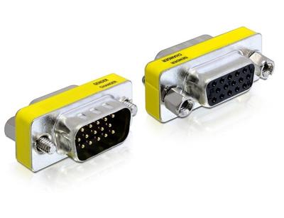 DeLOCK 65250 kabeladapter/verloopstukje VGA (D-Sub) Zwart, Zilver, Geel DeLOCK 65250 kabeladapter/verloopstukje VGA (D-Sub) Zwart, Zilver, Geel