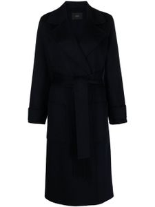 JOSEPH Arline belted long coat - Bleu