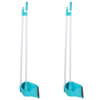 Camping lange stoffer en blik op steel turquoise 87 cm - Stoffer en blik