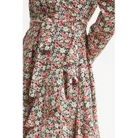 Colourful Rebel wikkeljurk Ziggy met all over print roze/groen