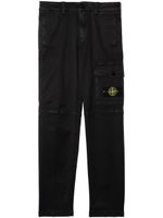 Stone Island Junior pantalon cargo à patch logo - Noir