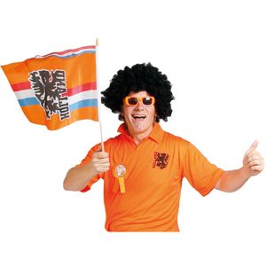 3x stuks Oranje zwaaivlag Holland met leeuw