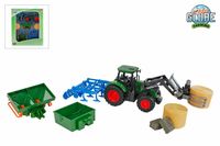 Kids Globe Farming tractor met 8 acc. 30cm groen - thumbnail