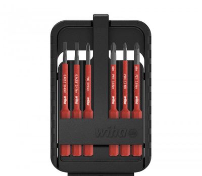 Wiha Wisselklingset 6-delig Plat, Kruiskop Pozidriv, Kruiskop Phillips VDE