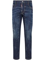 DSQUARED2 logo-appliqué straight-leg jeans - Bleu