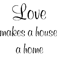 Love makes a house - Muursticker - thumbnail