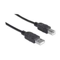 Manhattan USB-kabel USB 2.0 USB-A stekker, USB-B stekker 1.80 m Zwart Vergulde steekcontacten, UL gecertificeerd 333368-CG - thumbnail