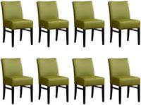 Set van 8 Groene leren landelijke eetkamerstoelen Hold - Toledo Leer Apple Green (groen leer) - thumbnail