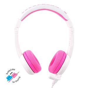 onanoff BuddyPhones® On Ear headset Kinderen Kabel Pink Volumebegrenzing, Vouwbaar, Headset, Bestand tegen zweet