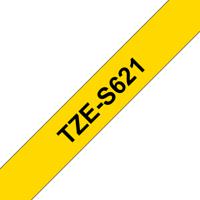 Brother TZe-S621 Labeltape extra sterk klevend Tapekleur: Geel Tekstkleur: Zwart 9 mm 8 m - thumbnail