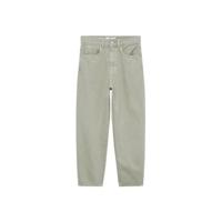 Mango cropped high waist tapered fit jeans lichtgroen