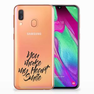 Samsung Galaxy A40 Siliconen hoesje met naam Heart Smile