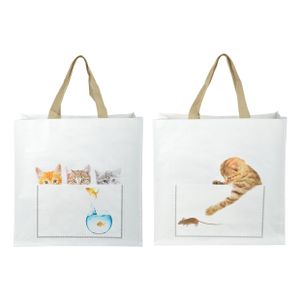 SHOPPINGBAG KIEKEBOE KAT ASSORTI 40X14X40 CM