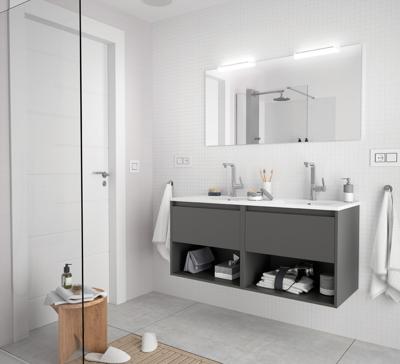 Muebles York badkamermeubel mat grijs 120cm Muebles York badkamermeubel mat grijs 120cm