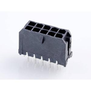 Molex 430451024 Male header, inbouw (standaard) Totaal aantal polen: 10 Rastermaat: 3 mm Inhoud: 1 stuk(s) Tray