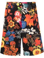 Moschino short plissé à fleurs - Noir