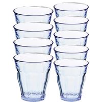 Set van 12 drinkglazen/waterglazen blauw 250/310 ml Picardie - thumbnail