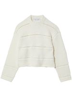 Proenza Schouler White Label pull crop en maille ajourée - Blanc