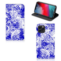 Mobiel BookCase Apple iPhone 11 Pro Angel Skull Blauw