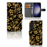 Samsung Galaxy S24 Hoesje Gouden Bloemen