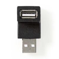 Nedis USB-A Adapter | USB 2.0 | USB-A Male | USB-A Female | 480 Mbps | Rond | Vernikkeld | PVC | Zwart | Doos - CCGB60930BK - thumbnail