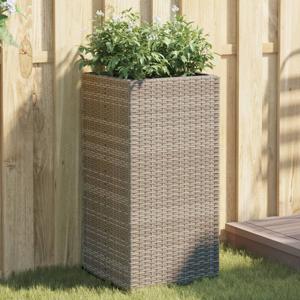 Plantenbak 40x40x80 cm poly rattan grijs