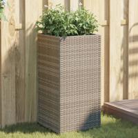 Plantenbak 40x40x80 cm poly rattan grijs - thumbnail