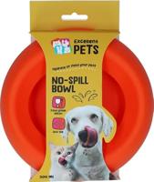 Excellent Pets Voedsel- en drinkbak voor honden en katten, 300 ml, voederbak met anti-slip bodem, S, spatbeschermingsrand, siliconen drinkbak, oranje
