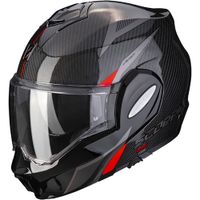 SCORPION EXO-Tech Evo Carbon Top, Systeemhelm, Zwart-Rood