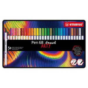 Stabilo Pen 68 Brush ARTY Metalen Doos 30st.