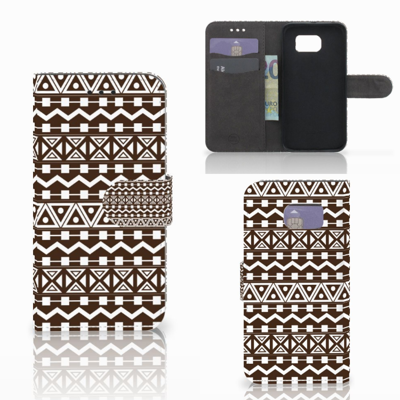 Samsung Galaxy S6 | S6 Duos Telefoon Hoesje Aztec Brown Samsung Galaxy S6 | S6 Duos Telefoon Hoesje Aztec Brown