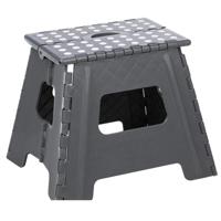 HI Huishoudtrap - grijs - 38 x 32 x 31 cm - opvouwbaar - keukentrap