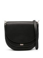 DKNY logo-lettering leather crossbody bag - Noir