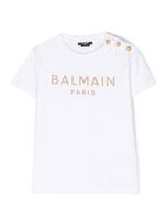 Balmain Kids t-shirt à logo imprimé - Blanc