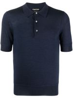 TOM FORD polo en maille à manches courtes - Bleu