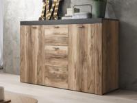 Commode ARMY 2 deuren 3 lades walnoot