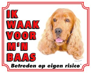 Engelse Cocker Spaniel Waakbord - Ik waak voor mijn Baas