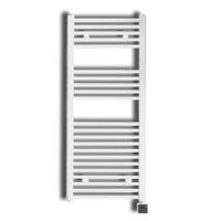 Elektrische Design Radiator Sanicare Plug & Play 111,8x45 cm Wit 596 Watt Met Chroom Thermostaat En Bluetooth Links Sanicare