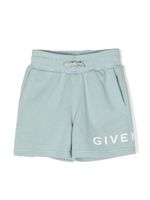 Givenchy Kids short en coton à logo imprimé - Bleu