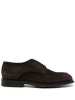 Santoni almond-toe suede shoes - Marron