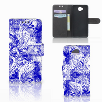 Telefoonhoesje met Naam Microsoft Lumia 650 Angel Skull Blauw