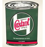 Castrol Motor Oil - Oil Can Shaped Emaille Bord