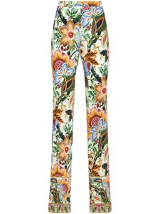 ETRO pantalon droit à fleurs - Blanc